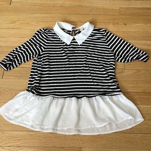 Striped Blouse with Collar